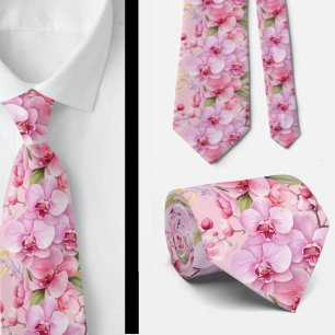 Cravate de fleurs d'orchidées roses