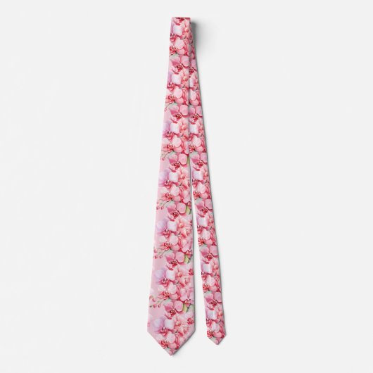 Cravate de fleurs d'orchidées roses (Devant)