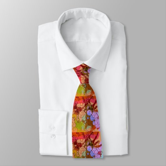 cravate de fleurs "style art peter max" (Attaché)