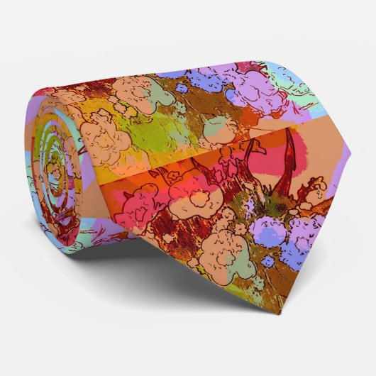 cravate de fleurs "style art peter max" (Roulé)