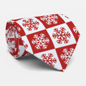 Cravate de flocon rouge blanc à damier (Roulé)