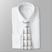 Cravate de gâteaux Mariage Groom Fleurs violettes (Attaché)
