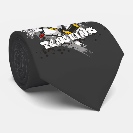 Cravate de graffiti de pingouins du Jersey (Roulé)