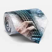 Cravate de guitare de l'aquarelle des hommes (Roulé)