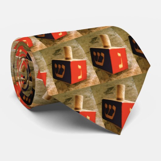 Cravate de Hanoukka Dreidel (Roulé)