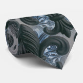 cravate de "iron fleur de lis" d'argent/marine (Roulé)