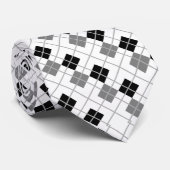 Cravate de Jacquard blanc et gris personnalisé (Roulé)