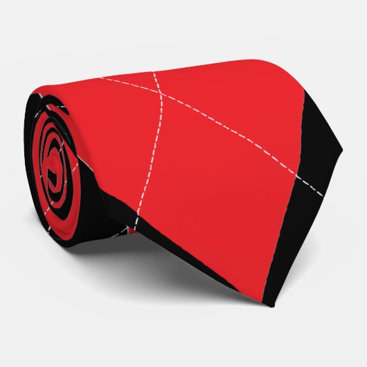 Cravate de Jacquard rouge et noir (Roulé)