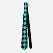 Cravate de Jacquard Turquoise Rétro (Devant)