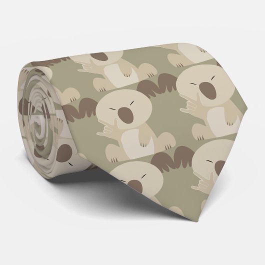 Cravate de koala d'ASL je t'aime (Roulé)