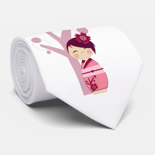 Cravate de Kokeshi Sakura (Roulé)