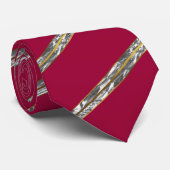 Cravate de la barre rouge-or (Roulé)