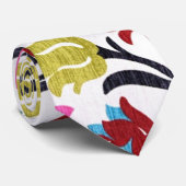 Cravate de la flore rétro des années 70| Cravates  (Roulé)