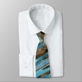 Cravate de la Parties scintillant Brown et bleue