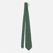 Cravate de l'avion Armani Rouge sur Forest Green (Dos)