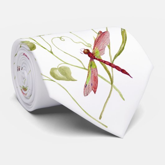 Cravate de libellules de fleurs roses (Roulé)