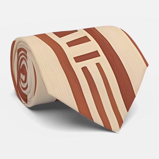 Cravate de lignes organiques d'inspiration tribale (Roulé)