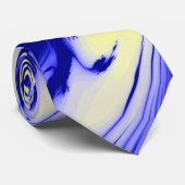 Cravate de marbre de concepteur de bleu et d'or (Roulé)