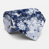 Cravate de mariage à fleurs bleues (Roulé)