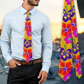 Cravate de Mariage aurifère Motif en gras Hibiscus