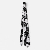 Cravate de Mariage Black & White Garden (Dos)