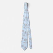Cravate de mariage d'hiver Blue and Silver Snowfla (Devant)
