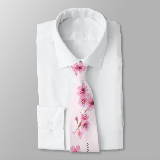Cravate de mariage élégant en fleur de cerise de p (Attaché)