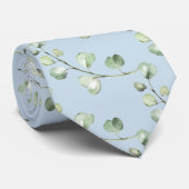 Cravate de Mariage Eucalyptus Sky Blue de verdure (Roulé)