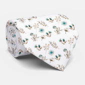 Cravate de Mariage floral bleu Groom (Roulé)