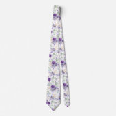 Cravate de mariage florale violet pastel délicat (Devant)