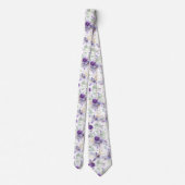 Cravate de mariage florale violet pastel délicat (Dos)