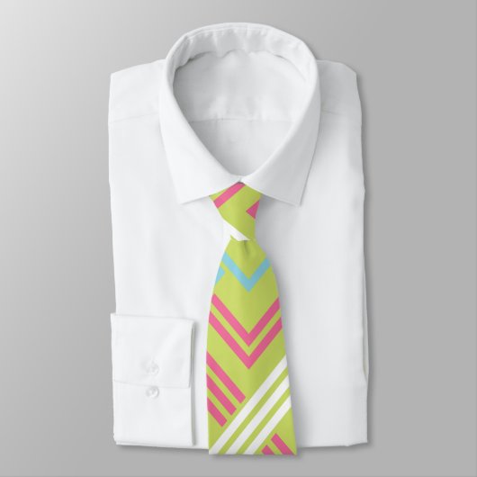 Cravate de mariage géométrique rose et chaux Vinta (Attaché)