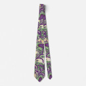 Cravate de Mariage Paisley violet et vert (Devant)