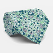 Cravate de Mens avec conception de Médaillons vert (Roulé)