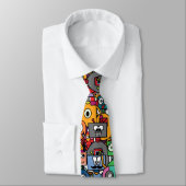 Cravate De mignons petits robots motif (Attaché)