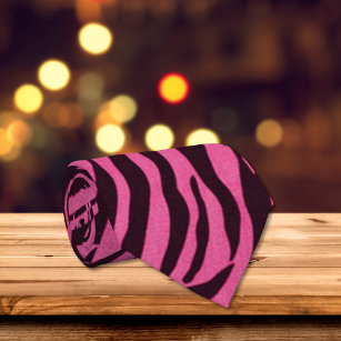 Cravate de mode d'impression rose Zebra