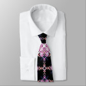 Cravate de mode géométrique rose floral (Attaché)