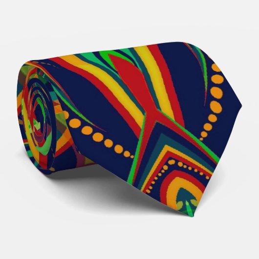 Cravate de mode tribal psychédélique (Roulé)