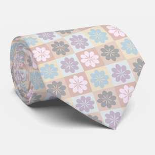 Cravate de modèle floral géométrique rétro