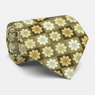 Cravate de modèle floral géométrique rétro