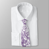 Cravate de modèle floral pourpre (Attaché)