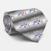 Cravate de molécule de caféine - noir/blanc (Roulé)