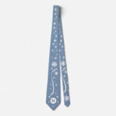 Cravate de monogramme à fleurs bleues Dusty (Devant)