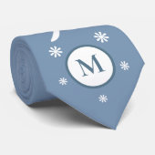 Cravate de monogramme à fleurs bleues Dusty (Roulé)
