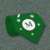 Cravate de monogramme Emerald Green Flower