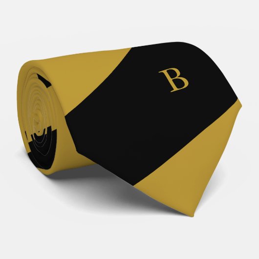 Cravate de monogramme noir or (Roulé)