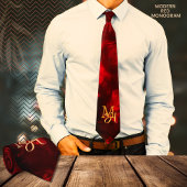 Cravate de monogramme rouge moderne