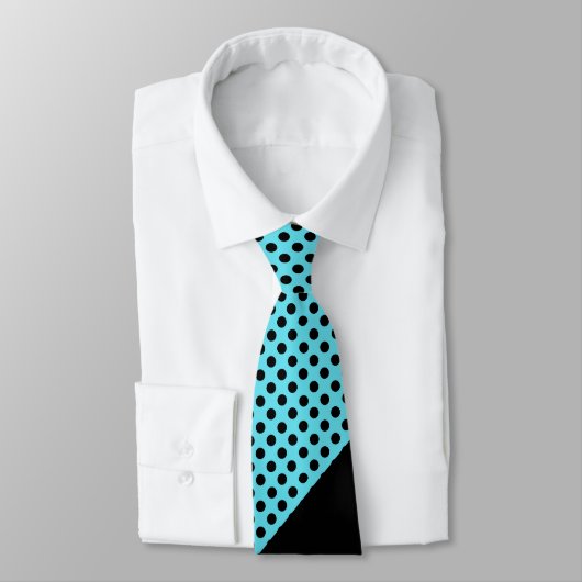 Cravate de monogramme Turquoise & Noir Polka Dot (Attaché)