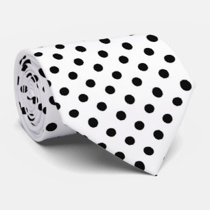 Cravate de motif à pois noir blanc
