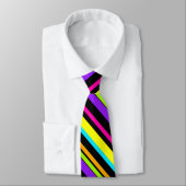 cravate de motif de bande de néon amusant (Attaché)